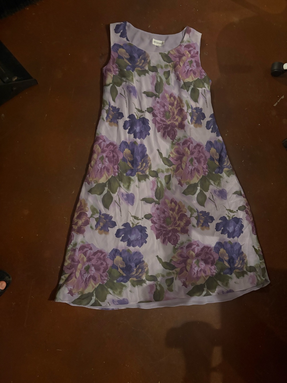 Floral Purple & Blue Maxi Dress